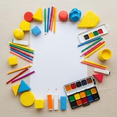 Colorful Art Supplies for Kids.