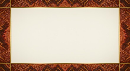 Obraz premium Decorative frame with a traditional rustic tribal pattern. An ornamental background template with empty copy space