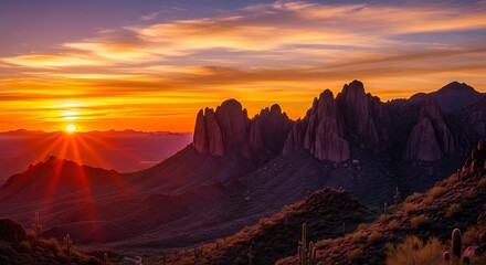 Majestic Sunrise Over Alpine Peaks.