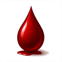 Obraz premium Glossy Red Drop on Black Background Isolated Studio Shot