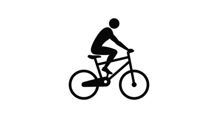 a cyclist riding bicycle silhouette art simple design