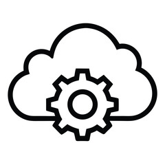 Cloud Computing Settings Icon – Cloud Configuration Vector