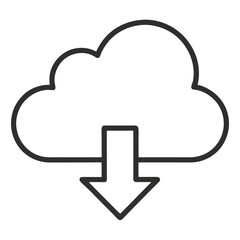 Cloud Download Icon – Data Transfer Vector