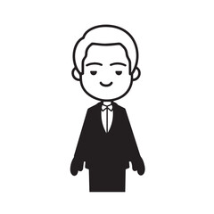 Old people black and white illustration vector image simple minimalist artwork design template
