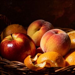 드라마틱조명_과일바구니_정물사진