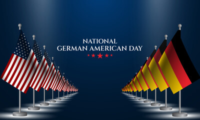 National German American Day background Vector Illustration