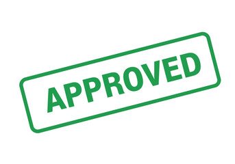 Illustration of green approved stamp on