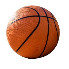 classic orange basketball with textured surface, studio shot, high-quality sports equipment png file