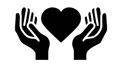 Obraz premium Hands cradling a heart symbol, representing love, care, compassion, and support, graphic design.