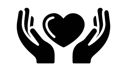 Obraz premium Hands cupping a heart symbol, representing love, care, support, and emotional wellbeing for design needs