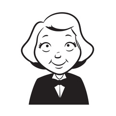 Old people black and white illustration vector image simple minimalist artwork design template
