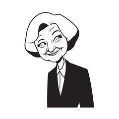 Old people black and white illustration vector image simple minimalist artwork design template
