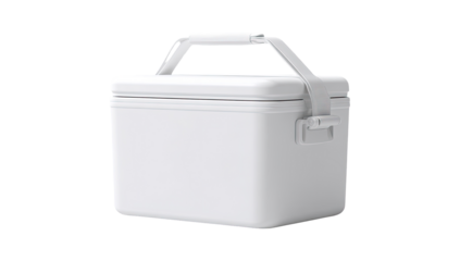 White square cooler with handles