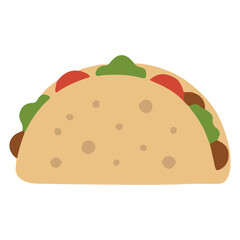 Taco Icon – Mexican Street Food Flat Vector