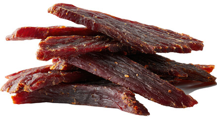 Stacked beef jerky strips