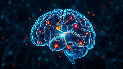 A fractured digital brain puzzle with biological neurons slipping through, illustrating AI limitations.