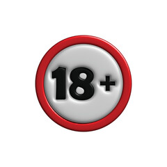 18+ Age Restriction Sign Minimalist Design with Clear Visual Communication