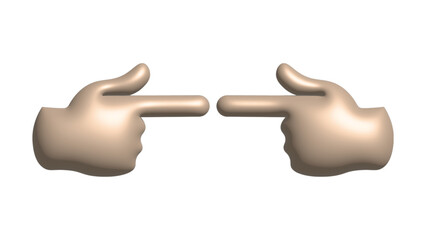 The Shyness Gesture A Digital Render of Two Hands Pointing at Each Other as a sign of shy behavior