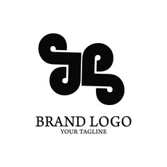 Elegant symmetrical monogram logo design with interconnected letters. A bold and modern black brand identity symbol for a company or business