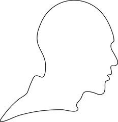 Silhouette of a human head, an illustration of a person's mind, thinking and filled with ideas