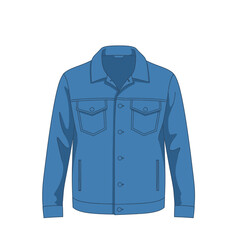 Blue denim jacket isolated on white background, a classic and versatile piece of outerwear for men