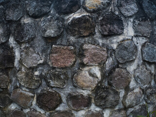 Stone Wall Texture with Natural Rocks and Cement
