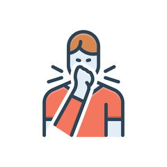 Color illustration icon for sneeze