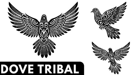 dove vector art style tribal suitable for your ideas 