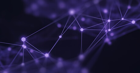 Abstract network with glowing nodes and connecting lines on a dark background, radiating futuristic digital connectivity and luminous cybernetic flow.