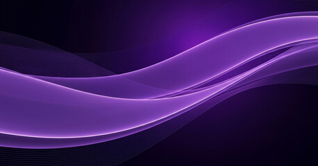 Fototapeta premium Abstract purple wave flowing against a dark background creating a smooth gradient with elegant luminous motion that emphasizes vibrant digital atmosphere.