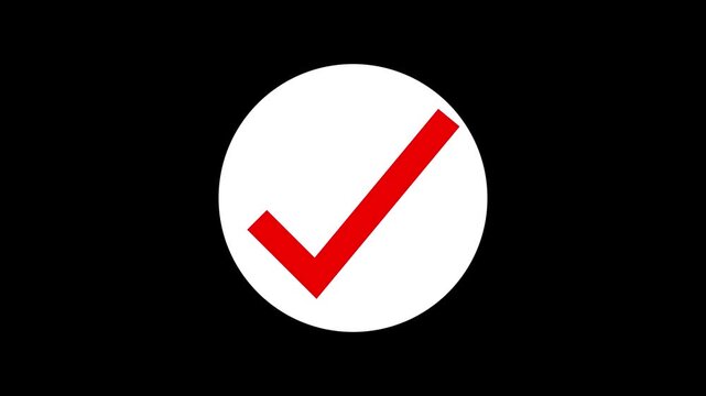 Check mark. Correct sign. Done symbol. Check mark completed done animation.