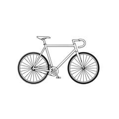 a sleek bicycle with thin tires and minimalist design is shown in profile on a clean background