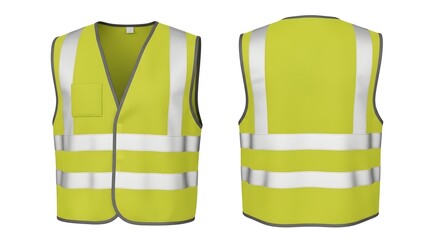 High-Visibility Safety Vest Front and Back View