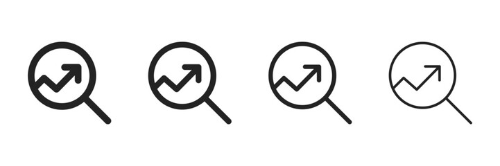 Increase Icon Set With Multiple Line Styles Vector Illustration 