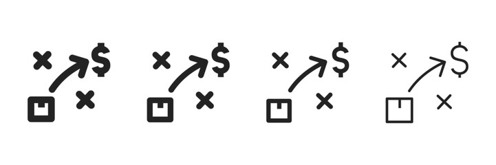 Business Strategy Icon Set With Multiple Line Styles Vector Illustration 