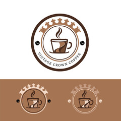Vintage Cafe & Bakery Branding  Rustic Patisserie Badge Logo, Coffee Bean Icon, Editable Vector Kit