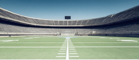 Professional American Football Field Empty Stadium View Modern Premium Sports Venue for Marketing Branding Event Promotion and Competition Concepts
