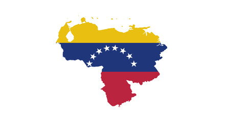 Venezuelas flag displayed in the shape of its map © Chico Store