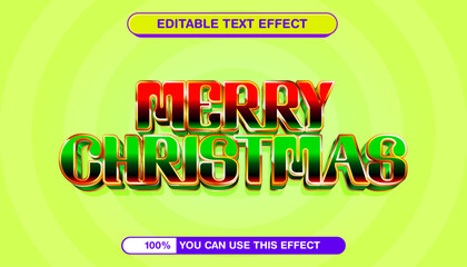 Luminous and festive three-dimensional text effect featuring vibrant red and green holiday lettering, perfect for customizable seasonal design projects