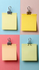 Modern Blank Calendar Icons on Pastel Paper Notes with Clips Premium Organized Planning for Millennials in Professional Social Media and Marketing Campaigns