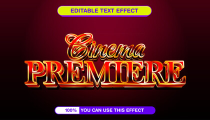 Cinema Premiere Text Effect A Customizable Design for Movie-Themed Visuals