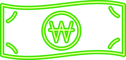 Neon Green Money Icon