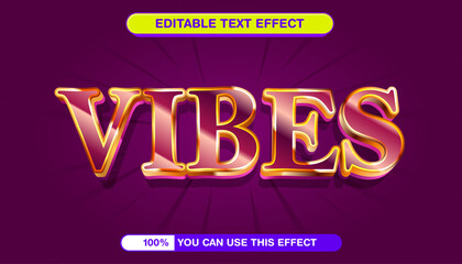 Vibes Text Effect on Purple Background
