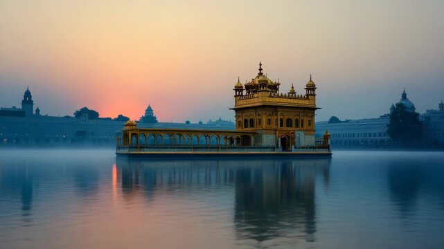 Iconic golden temple india sikh devotion for guru nanak jayanti gurpurab gurpurbs vaisakhi bandi chhor divas palki sahib night palki kirtan. Imaginary Sri Harmandir Sahib Amritsar India Sikhism.