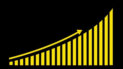 Business growth concept in graph chart showing marketing sales profit increasing to future target .Increase Sales in Business Plan animation Growth Infographic Animation. 4k video graphic animation 