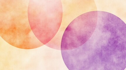 Abstract art with overlapping circles in shades of orange and pink