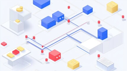 Obraz premium Abstract data network isometric illustration