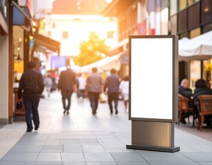 Empty billboard in city street