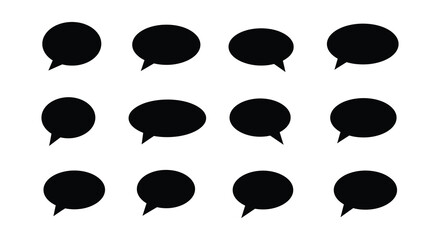 Black Speech Bubbles Pattern on White Background