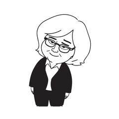 Old people black and white illustration vector image simple minimalist artwork design template
